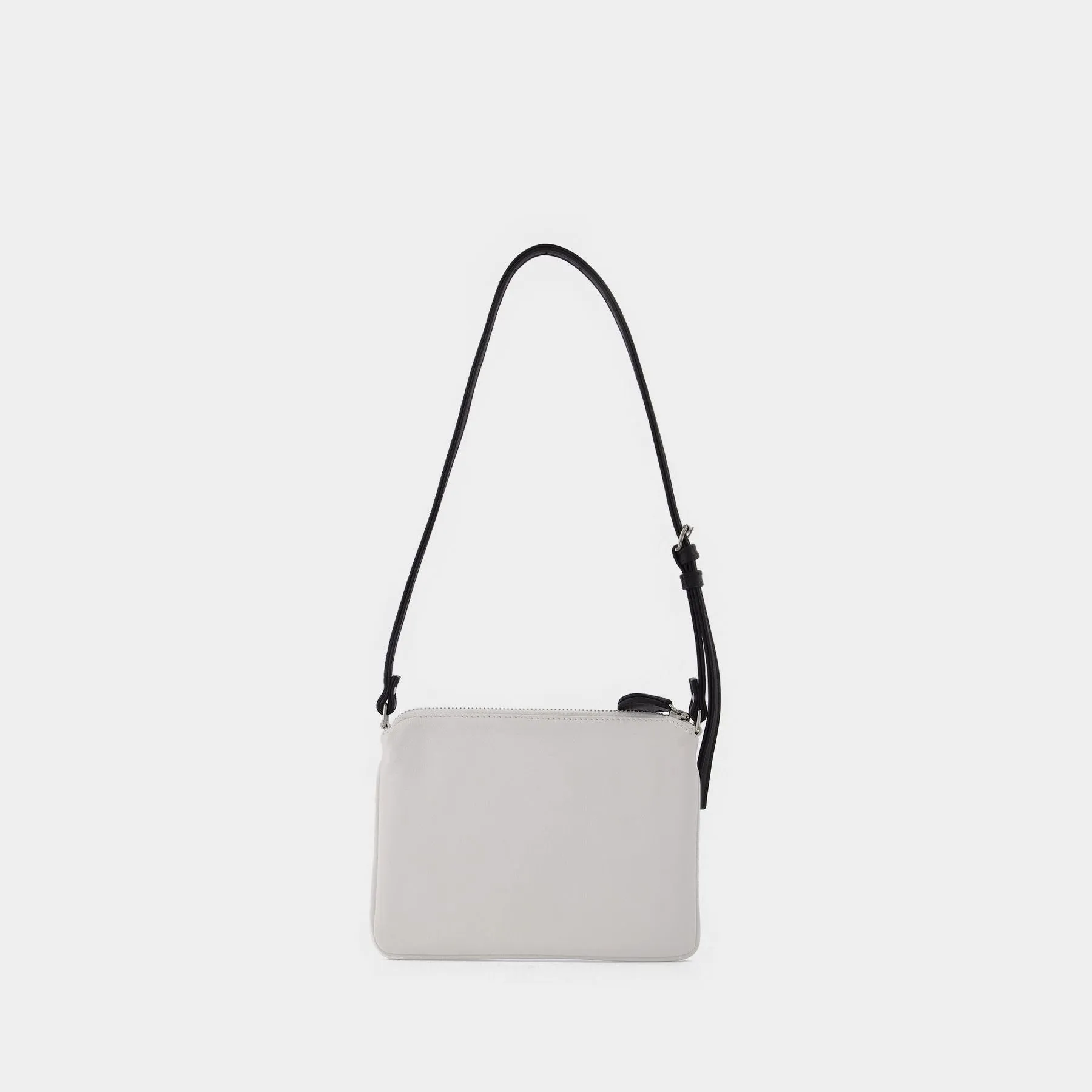 Courreges  Logo Pochette Bag in white leather