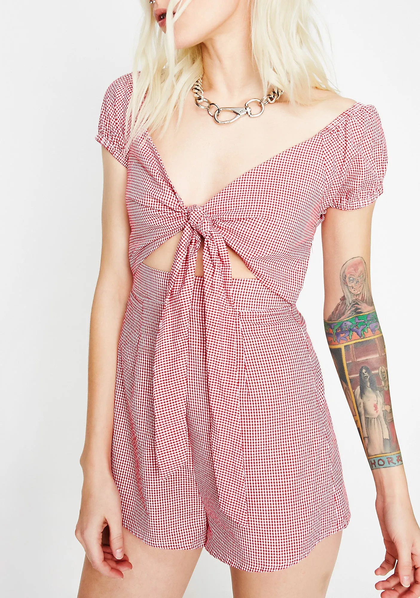 Cry Wolf Gingham Romper-