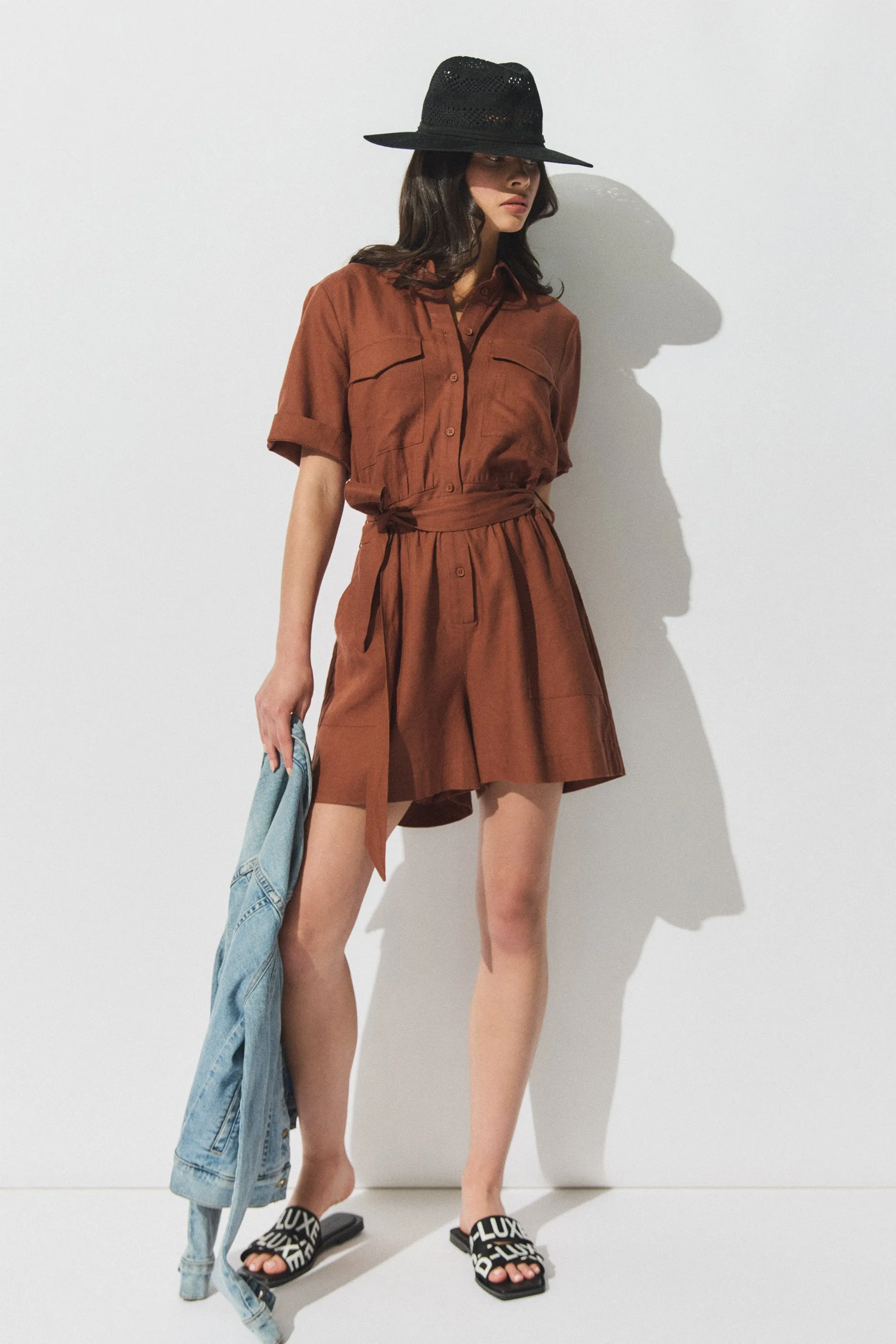 D-Luxe Linen Blend Romper