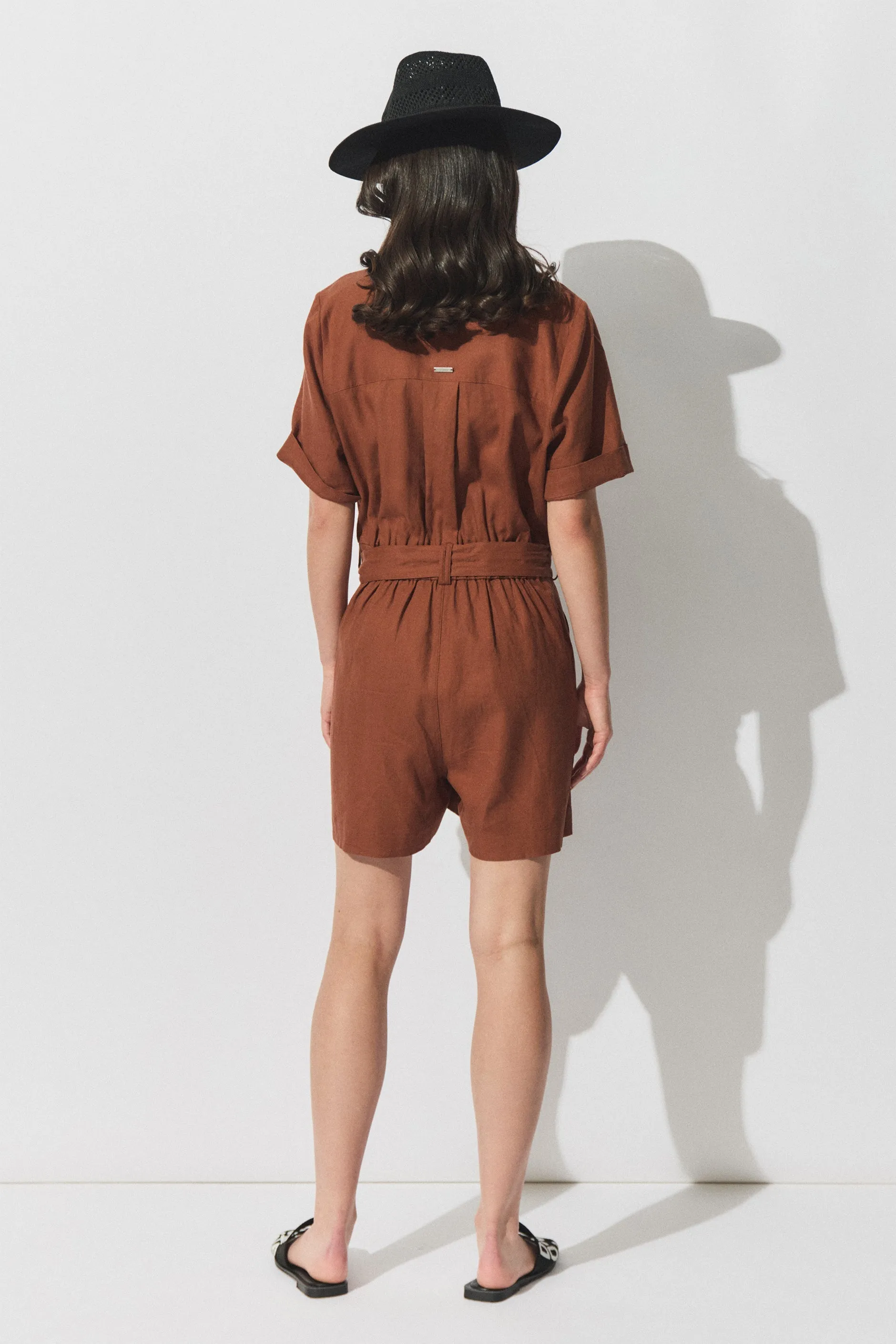 D-Luxe Linen Blend Romper