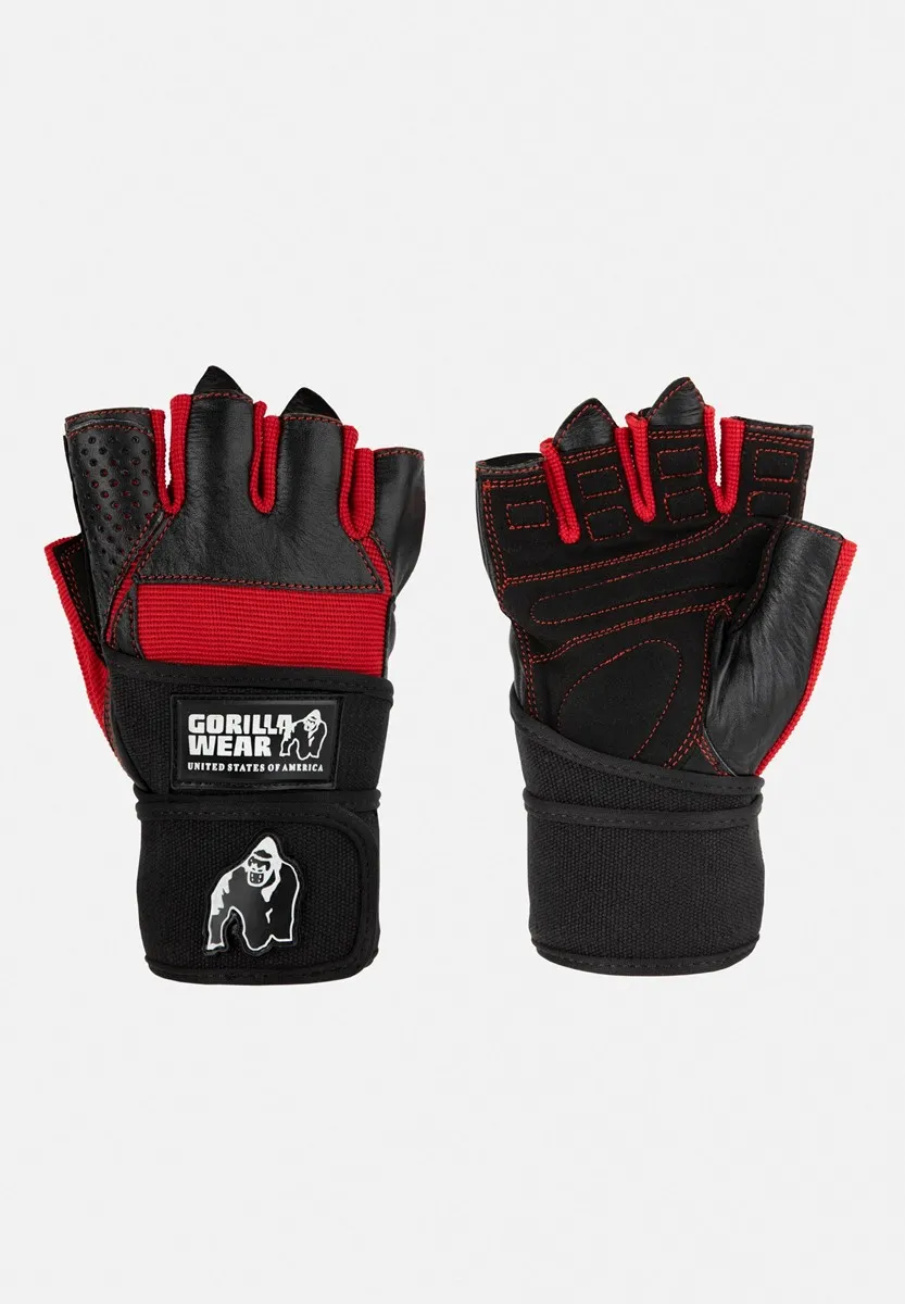 Dallas Wrist Wraps Gloves - Black/Red - S Gorilla Wear