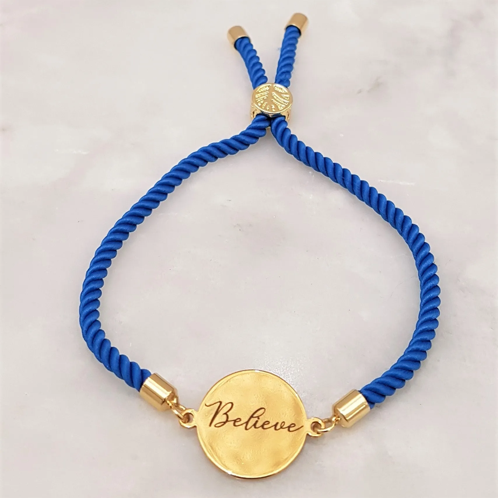 Dani Believe Corded Slider Bracelet