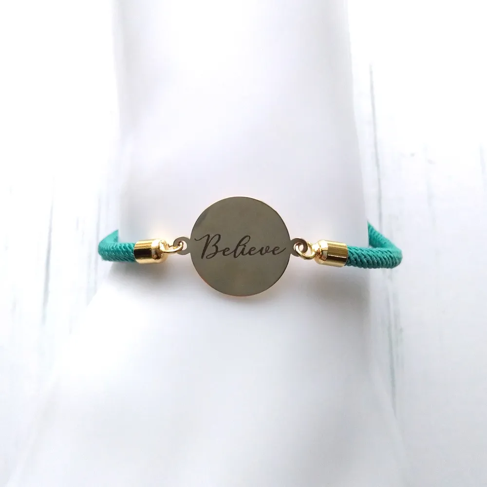 Dani Believe Corded Slider Bracelet