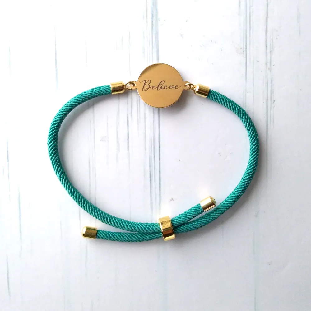 Dani Believe Corded Slider Bracelet