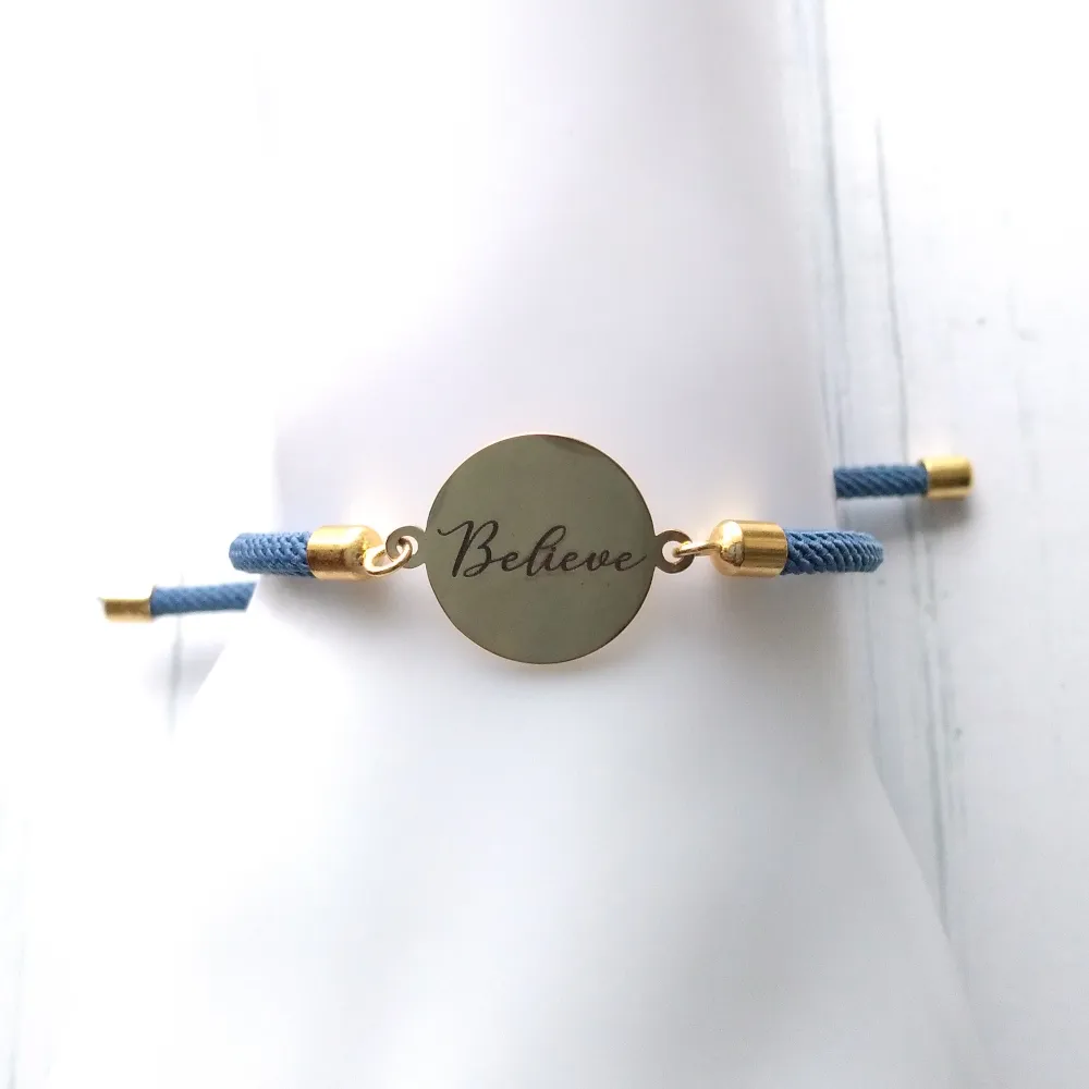 Dani Believe Corded Slider Bracelet