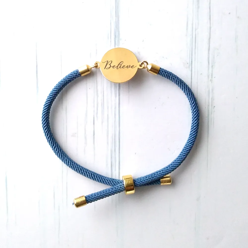 Dani Believe Corded Slider Bracelet