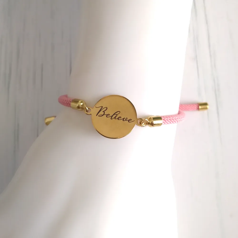 Dani Believe Corded Slider Bracelet