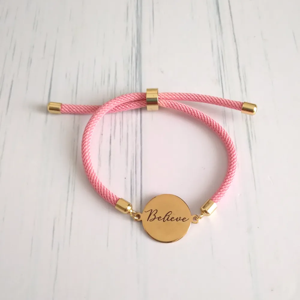 Dani Believe Corded Slider Bracelet