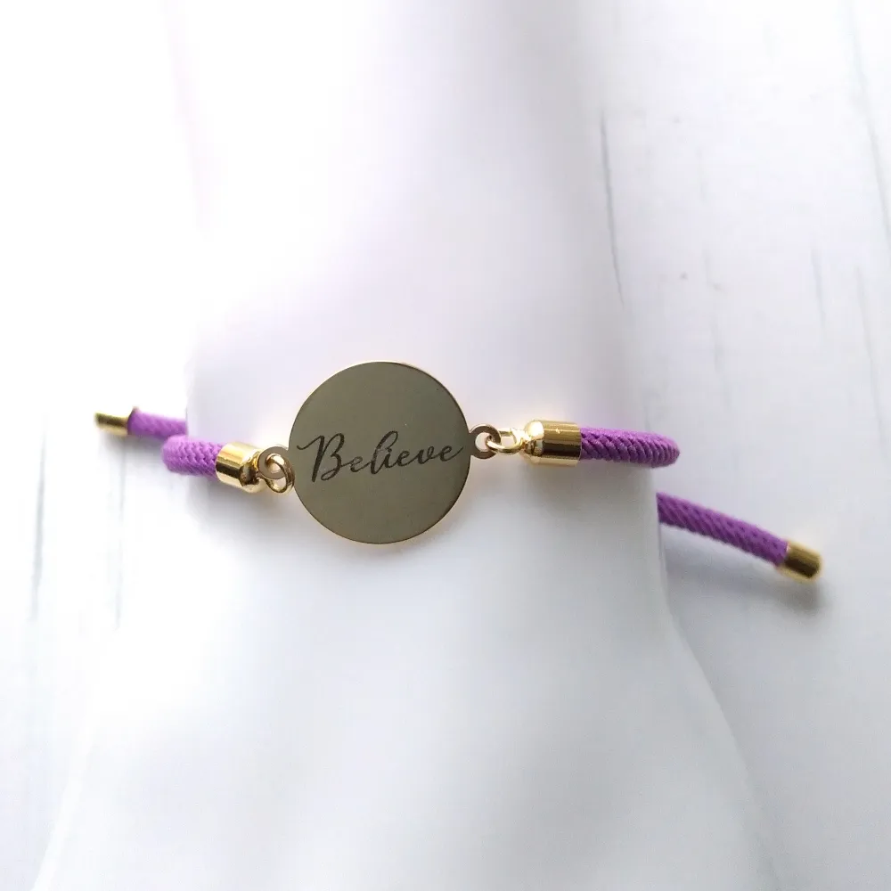 Dani Believe Corded Slider Bracelet