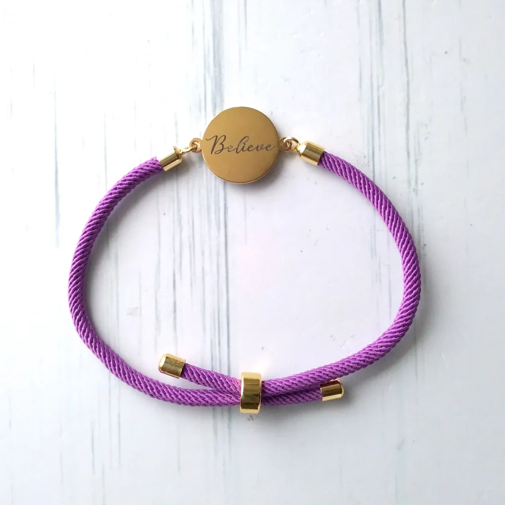 Dani Believe Corded Slider Bracelet