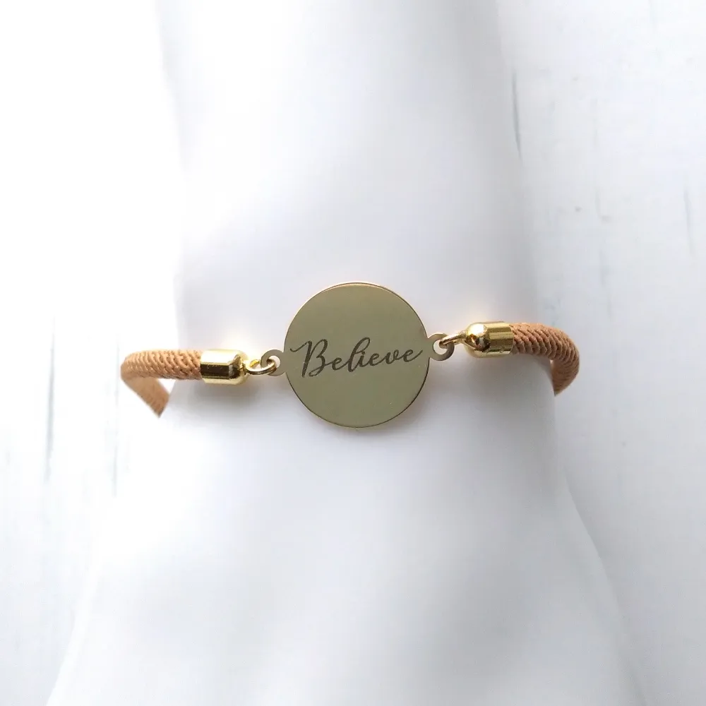 Dani Believe Corded Slider Bracelet