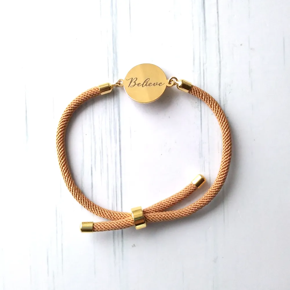 Dani Believe Corded Slider Bracelet