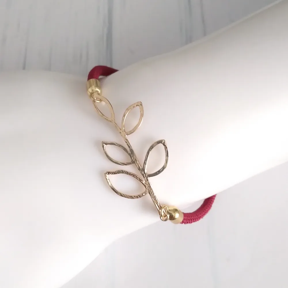 Dani Cutout Leaves Corded Slider Bracelet