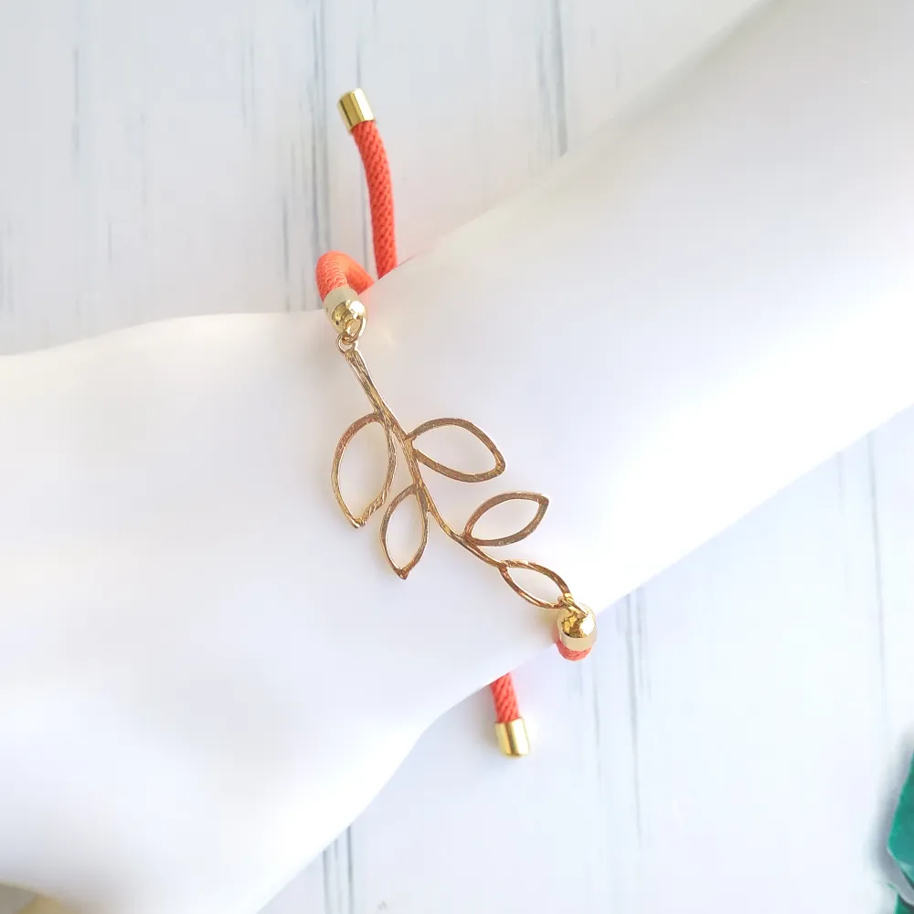 Dani Cutout Leaves Corded Slider Bracelet