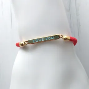 Dani Love You Nameplate Corded Slider Bracelet