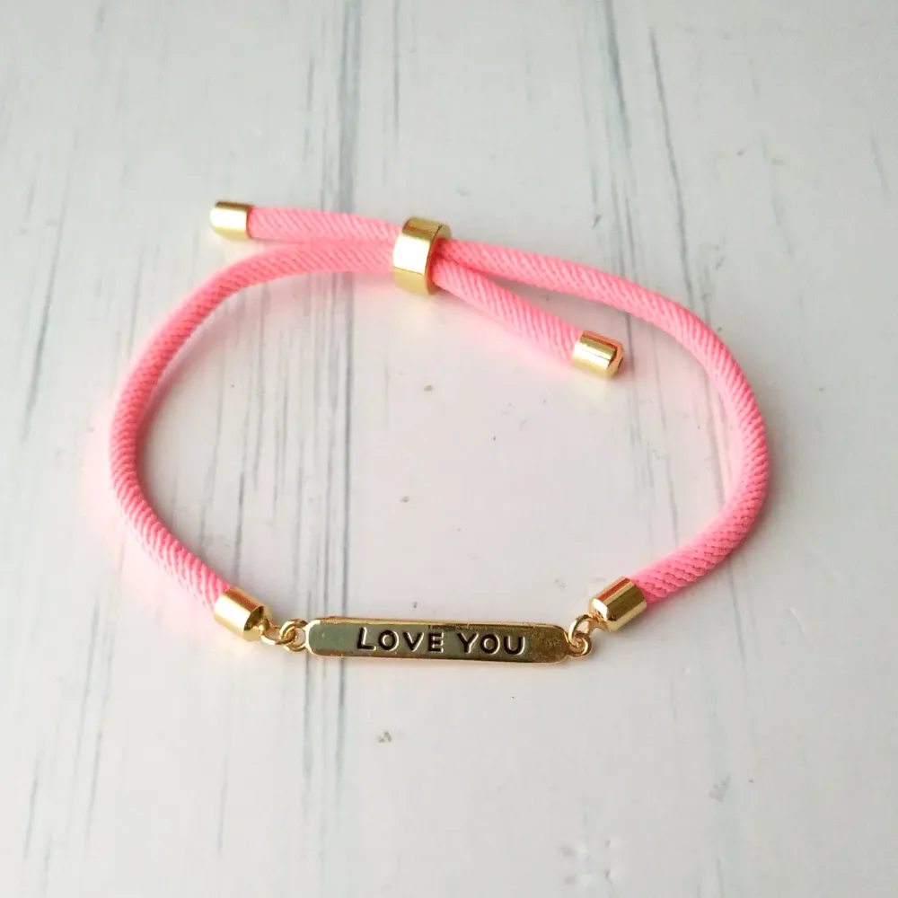 Dani Love You Nameplate Corded Slider Bracelet