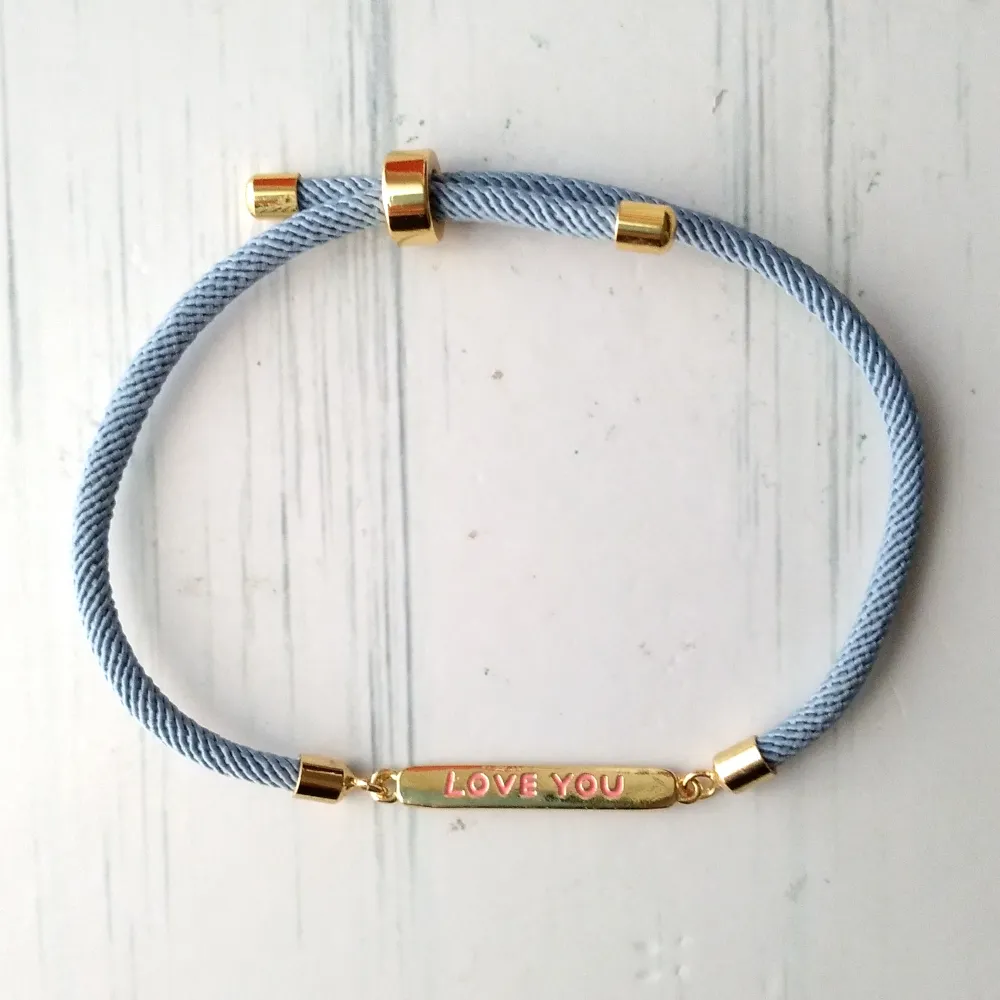 Dani Love You Nameplate Corded Slider Bracelet