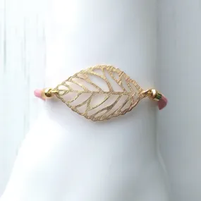 Dani Rose Leaves Corded Slider Bracelet