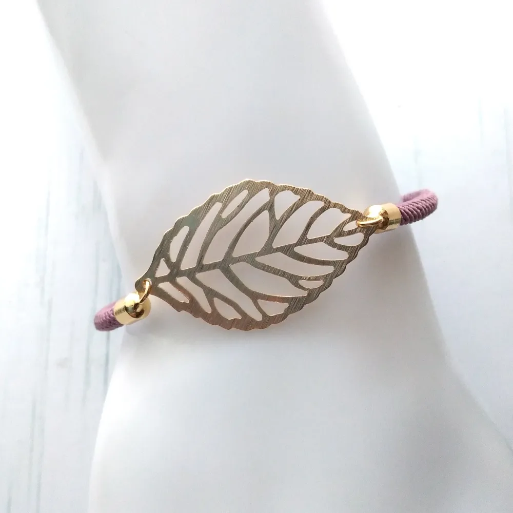 Dani Rose Leaves Corded Slider Bracelet