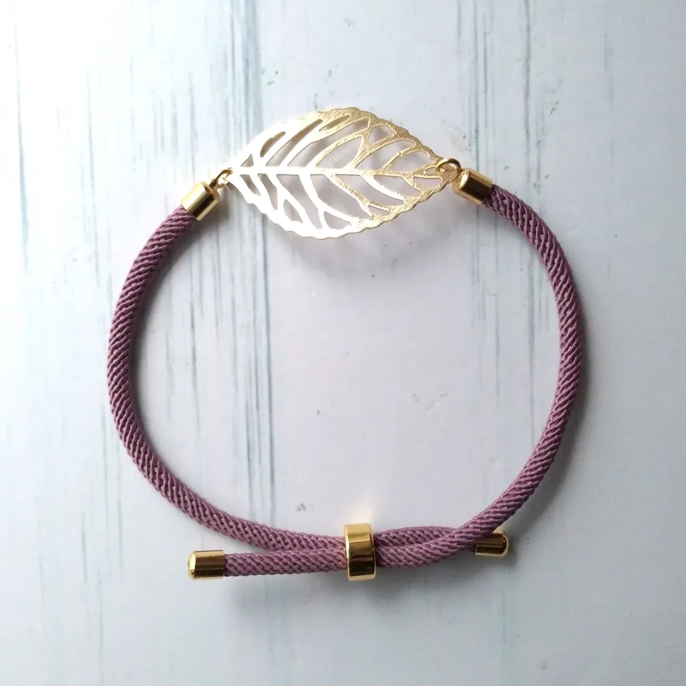 Dani Rose Leaves Corded Slider Bracelet