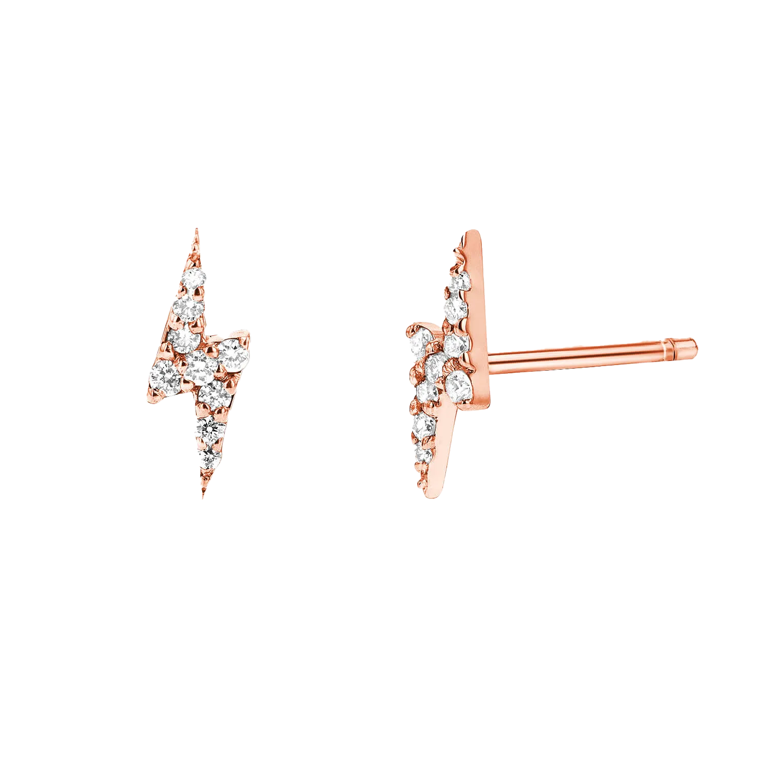 Diamond Lightning Bolt Stud Earrings