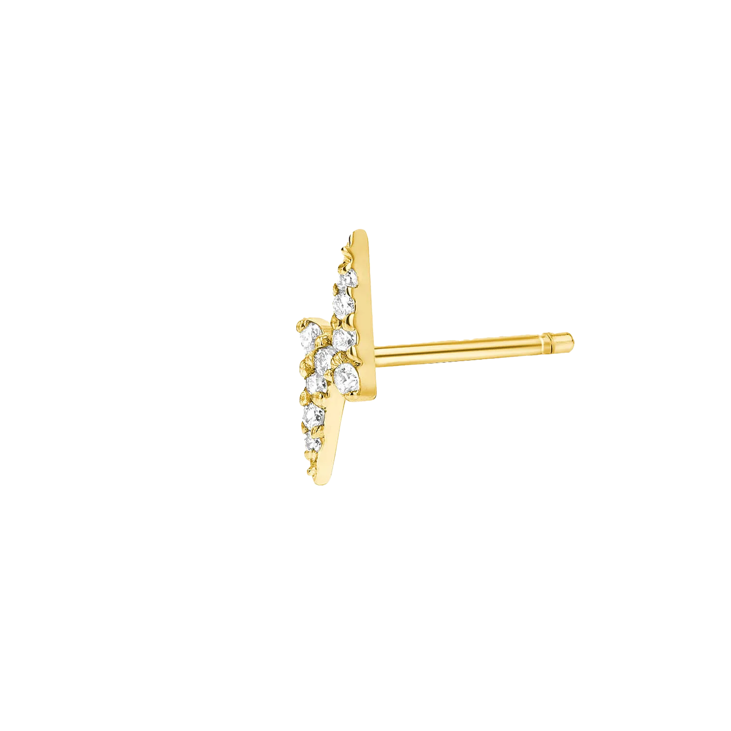 Diamond Lightning Bolt Stud Earrings