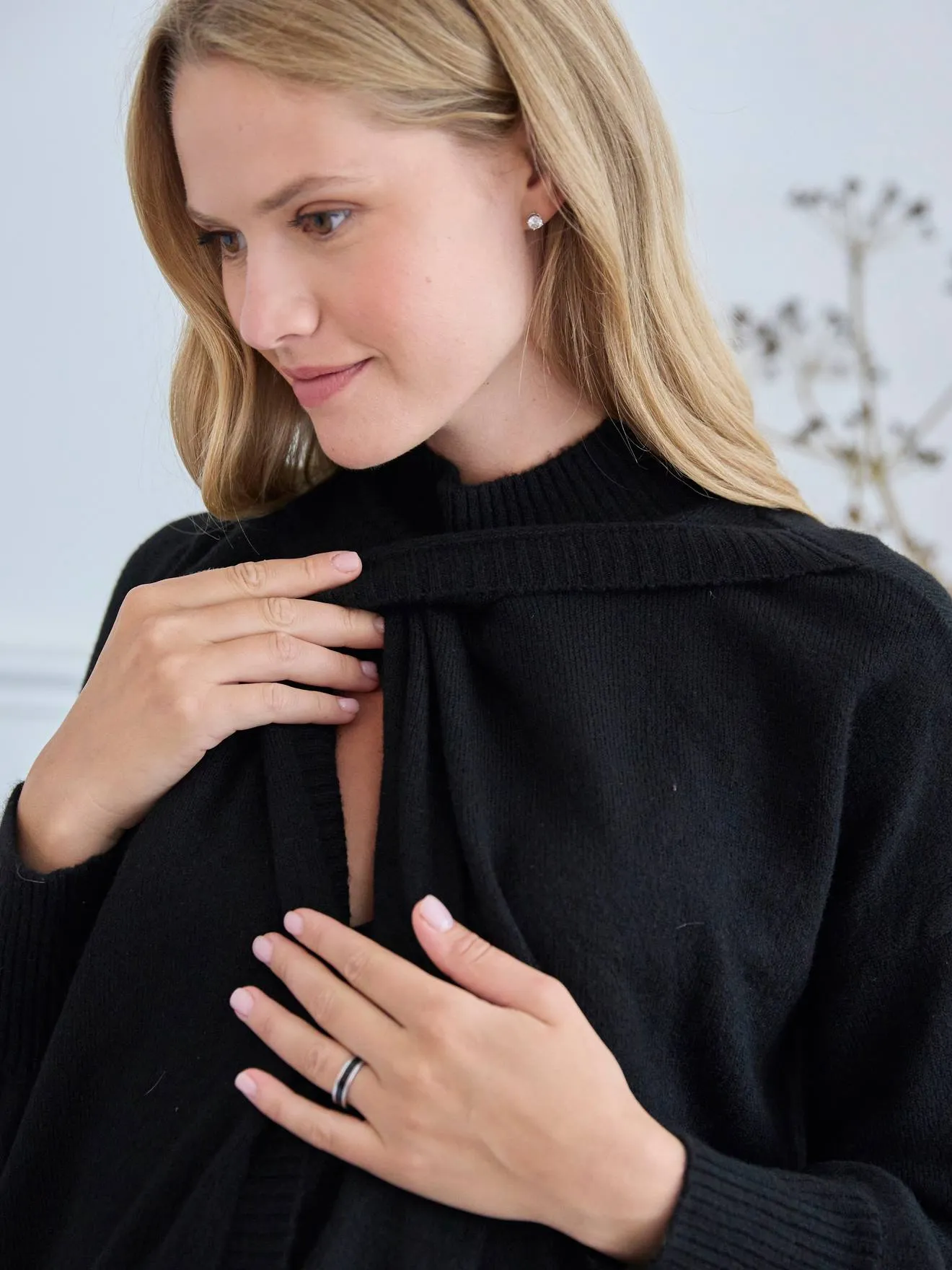 Double Panel Jumper, Maternity & Nursing - black