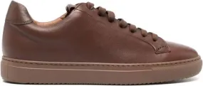 Doucal's logo-debossed leather sneakers Brown