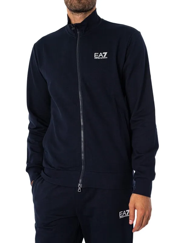 EA7 Chest Logo Zip Tracksuit - Armani Blue