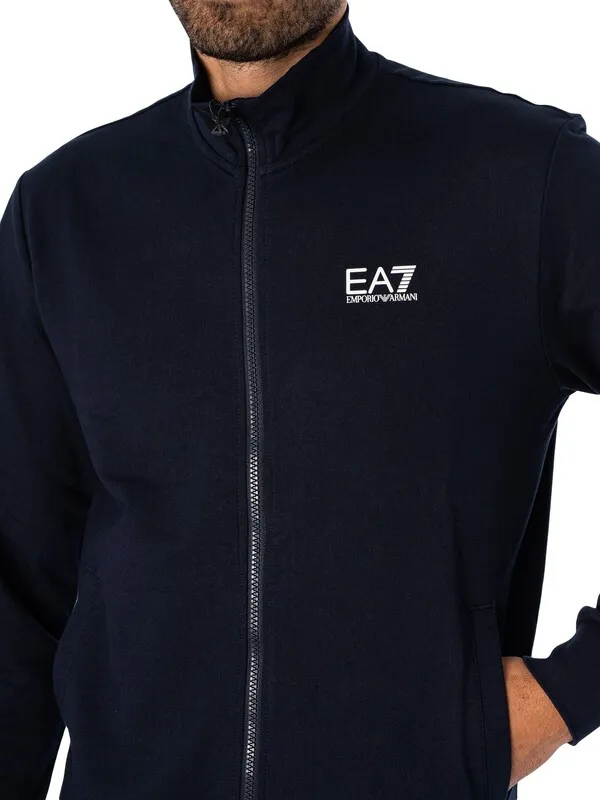 EA7 Chest Logo Zip Tracksuit - Armani Blue