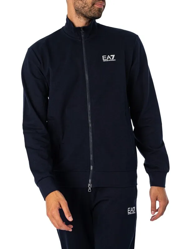 EA7 Chest Logo Zip Tracksuit - Armani Blue