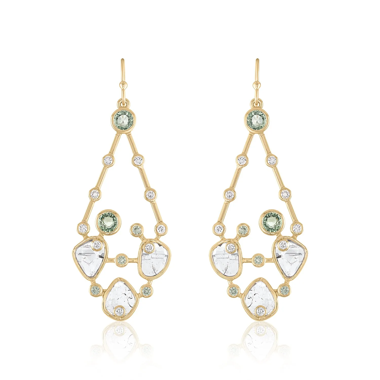 ELARA KITE SHAPE DIAMOND SLICE EARRINGS