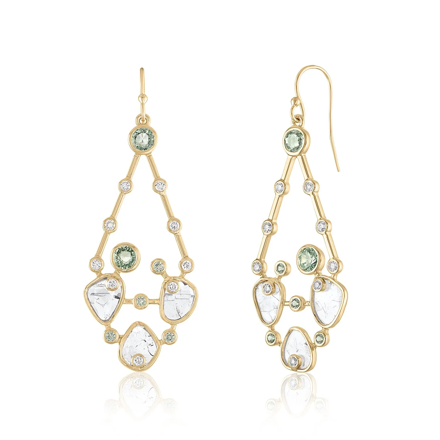 ELARA KITE SHAPE DIAMOND SLICE EARRINGS