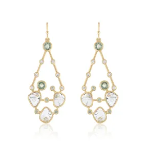 ELARA KITE SHAPE DIAMOND SLICE EARRINGS