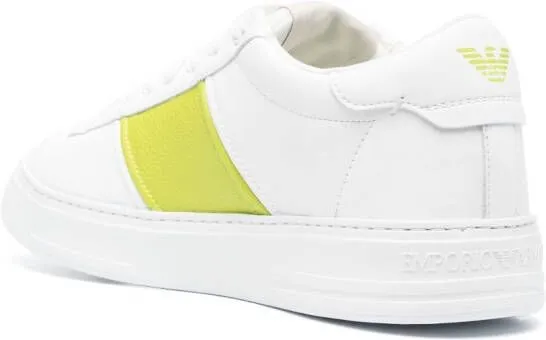 Emporio Armani logo-print low-top leather sneakers White