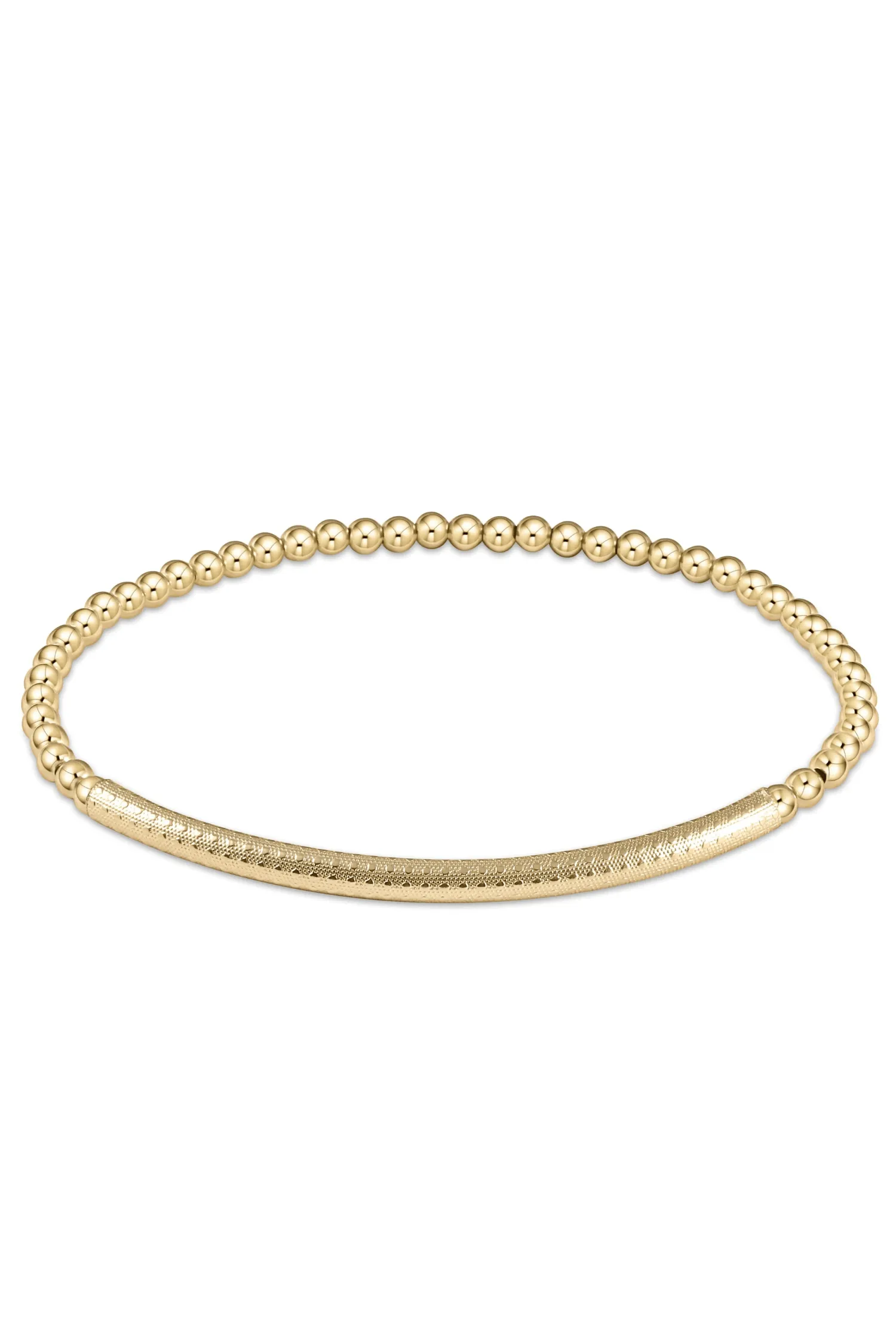 Enewton Classic Gold 3mm Bead Bracelet-- Bliss Bar Textured