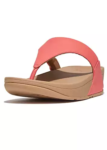 FitFlop Rosy Coral Lulu Leather Toepost Sandals | Grattan