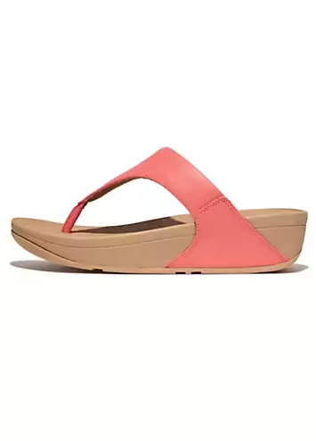 FitFlop Rosy Coral Lulu Leather Toepost Sandals | Grattan