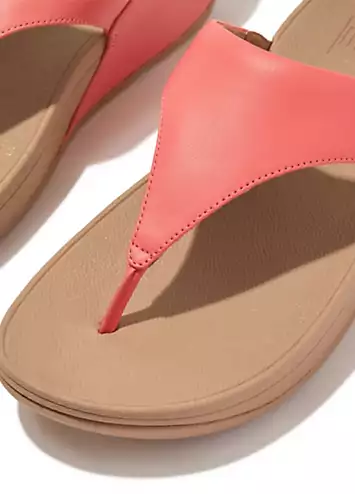 FitFlop Rosy Coral Lulu Leather Toepost Sandals | Grattan