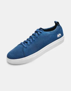 Flatheads Men Blue Knit Bamboo Sneakers