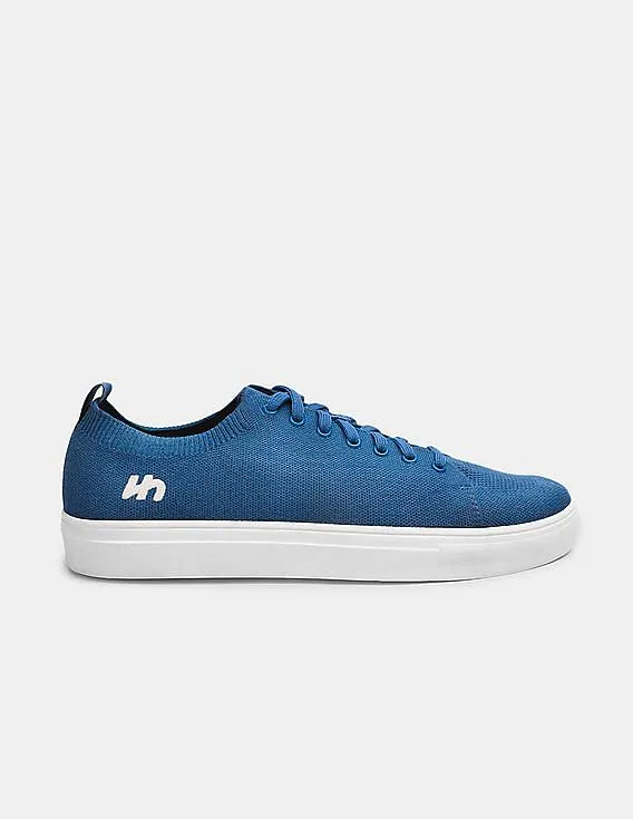 Flatheads Men Blue Knit Bamboo Sneakers