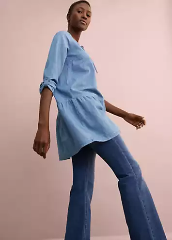 Flounced Denim Tunic by bonprix | Look Again