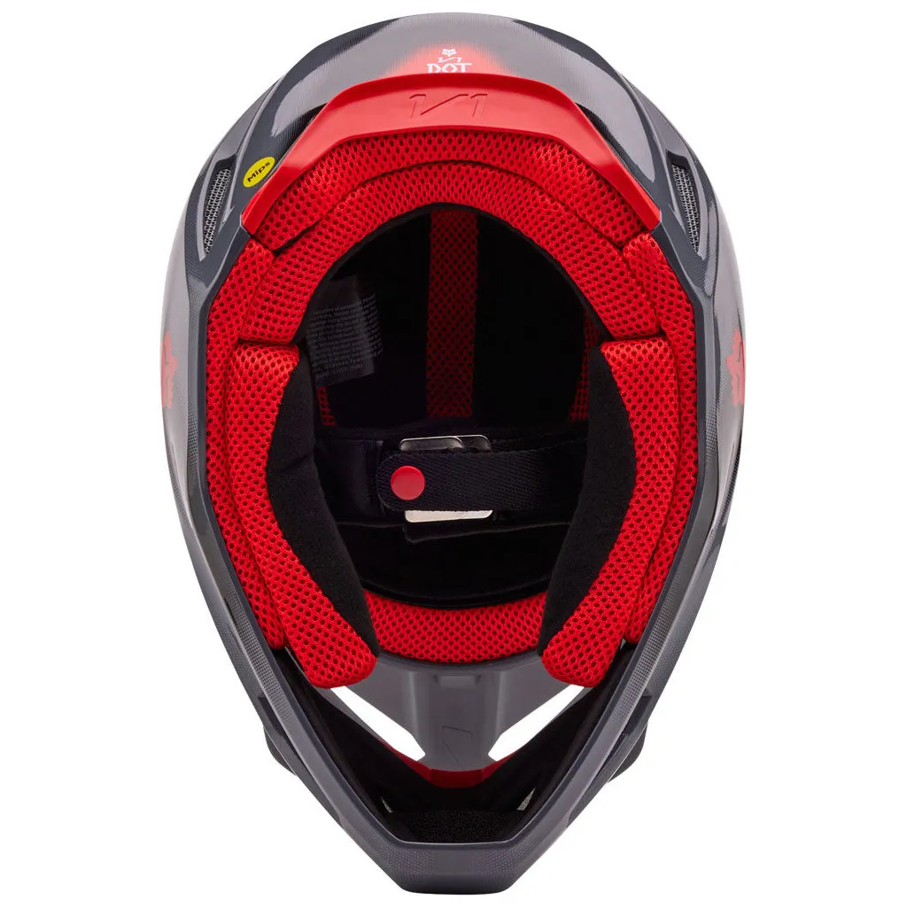 Fox - V1 Interfere Grey/Red Helmet