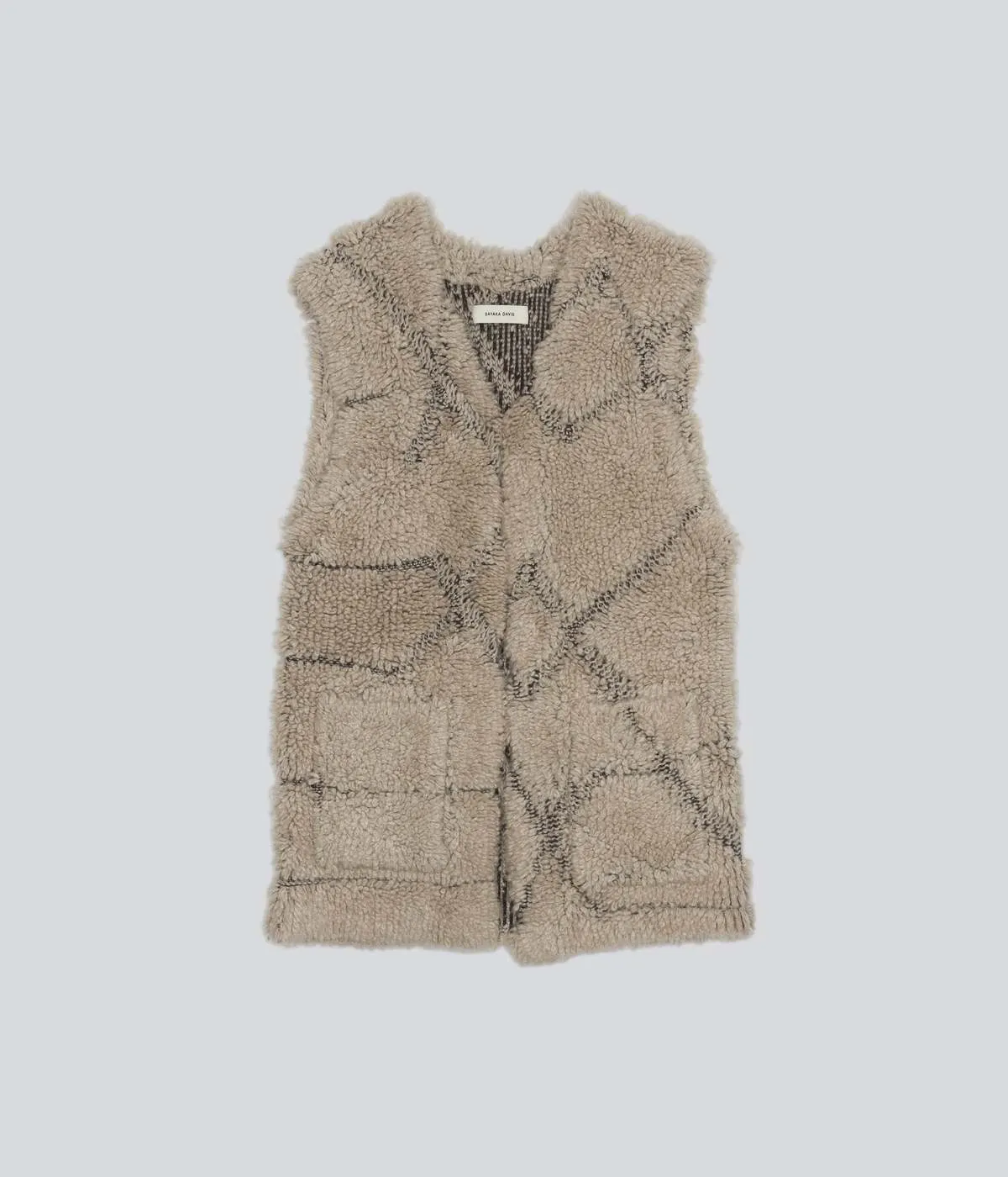 French Terry Vest - Taupe/Coffee