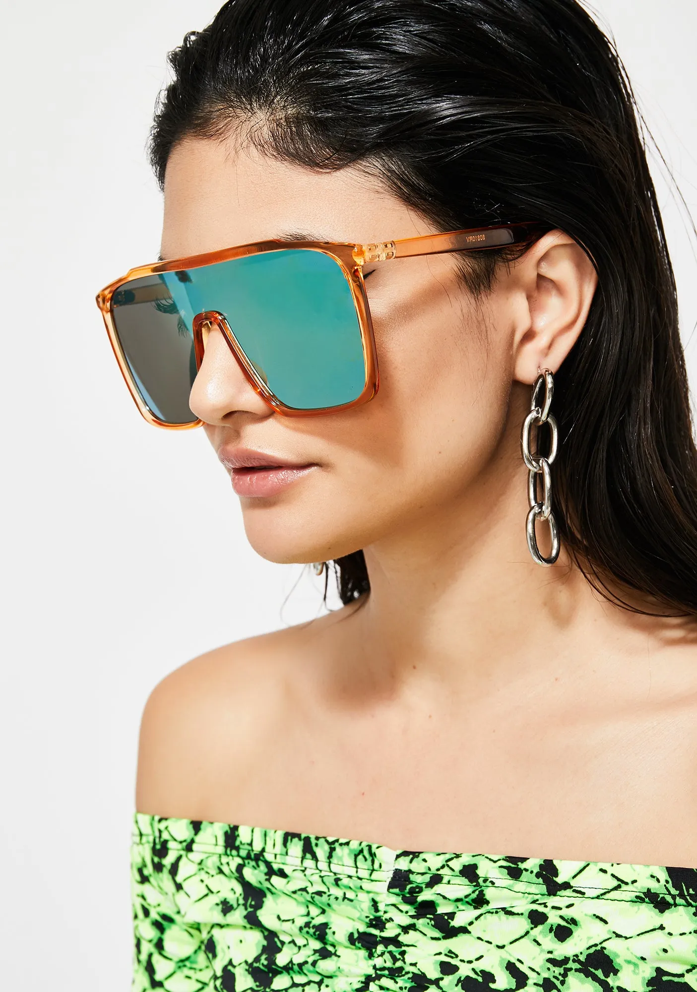 Futuristic Drip Mirrored Sunglasses-