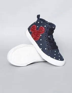 GAP Girls Blue Disney Mickey Mouse And Dots Embellished Sneakers