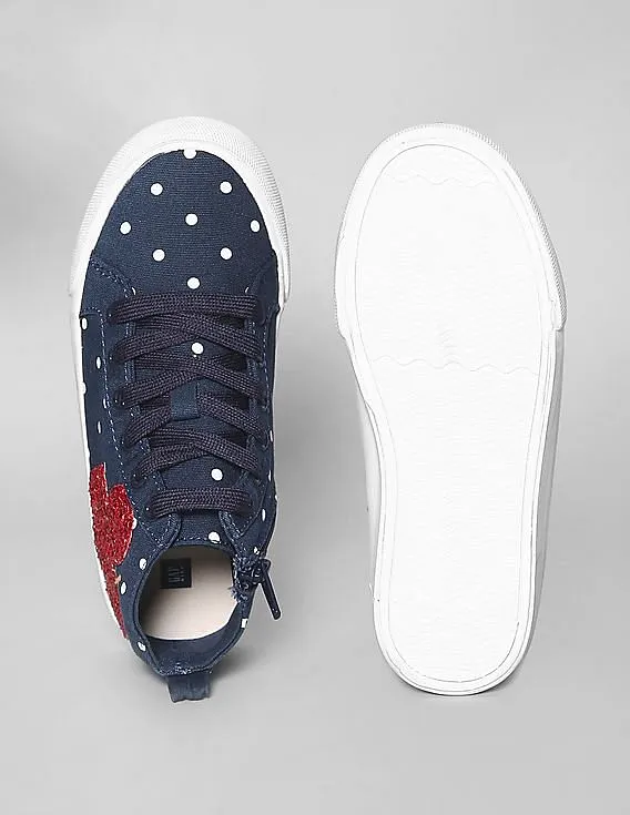 GAP Girls Blue Disney Mickey Mouse And Dots Embellished Sneakers