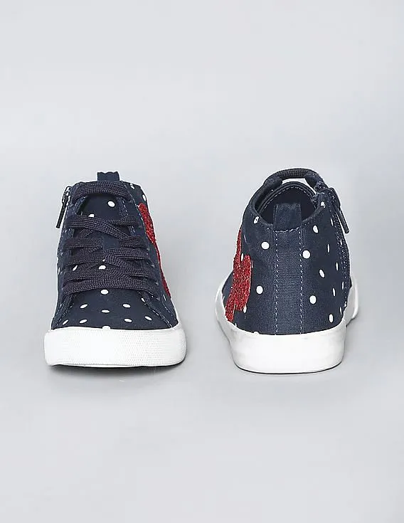 GAP Girls Blue Disney Mickey Mouse And Dots Embellished Sneakers