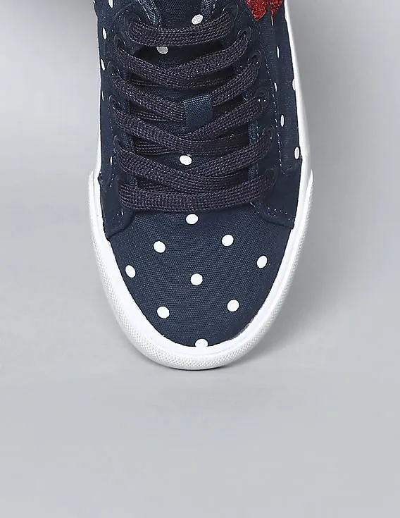 GAP Girls Blue Disney Mickey Mouse And Dots Embellished Sneakers