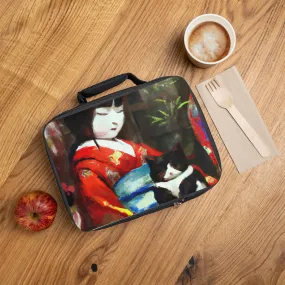 Geisha and cat Lunch Bag